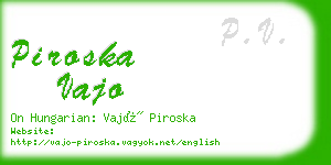 piroska vajo business card